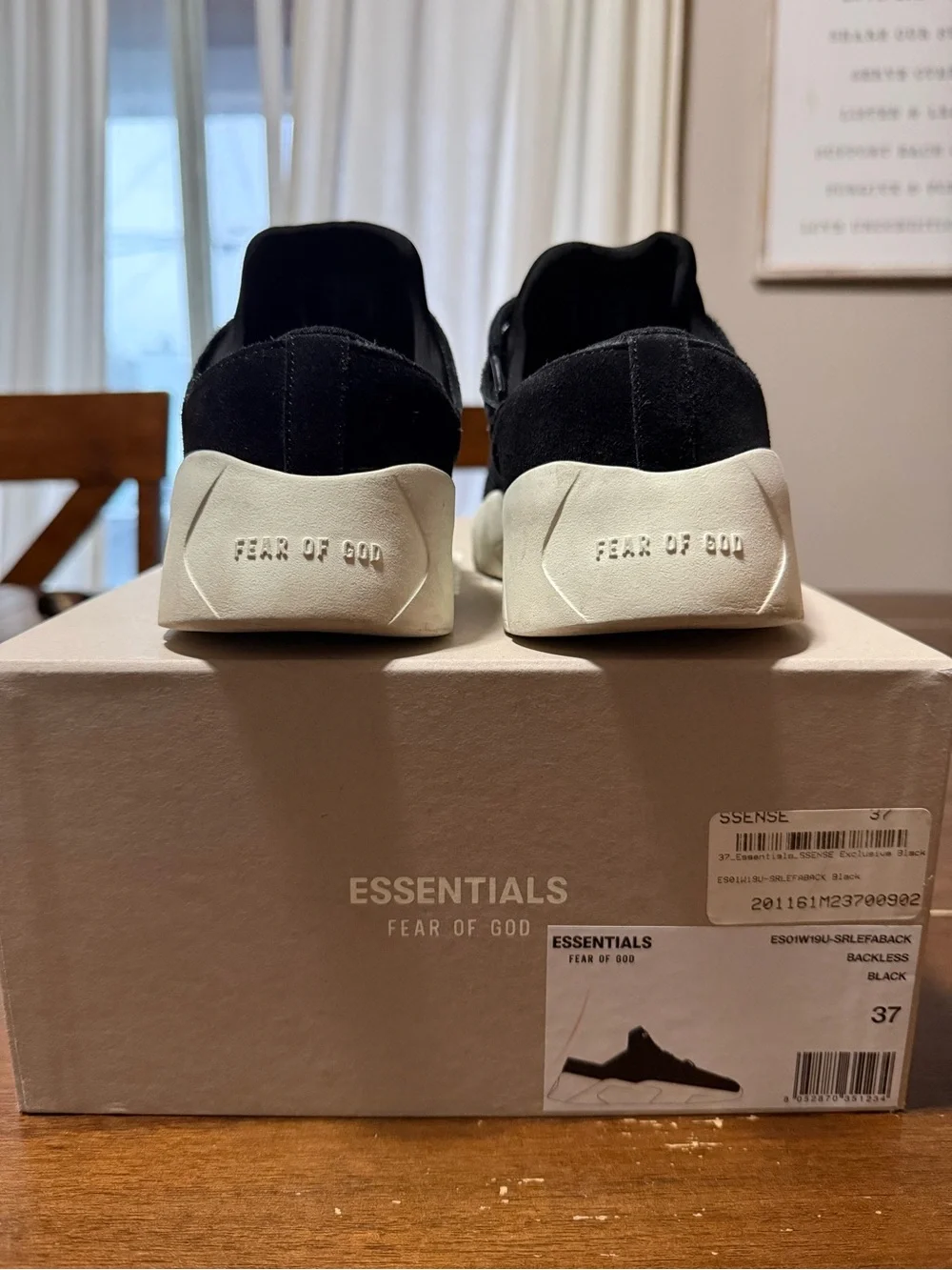 Fear of God ESSENTIALS Black with Off-White Sole Women's Sneakers